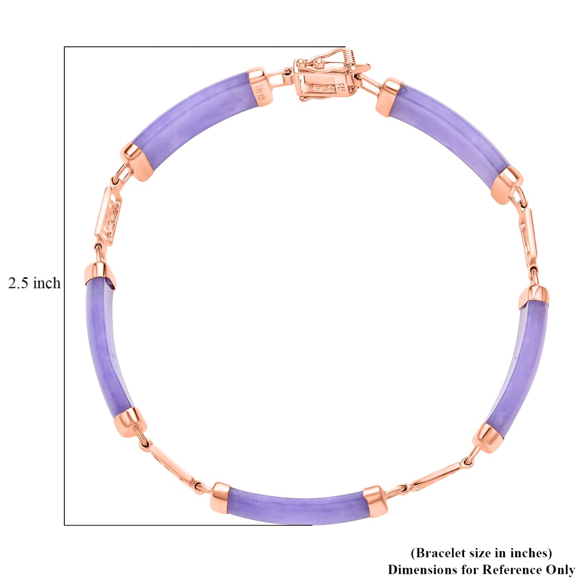 Purple Jade (D) Bracelet in 14K RG Over Sterling Silver, Silver Station Bracelet, Silver Bracelet for Women (6.50 In) 42.50 ctw image number 5