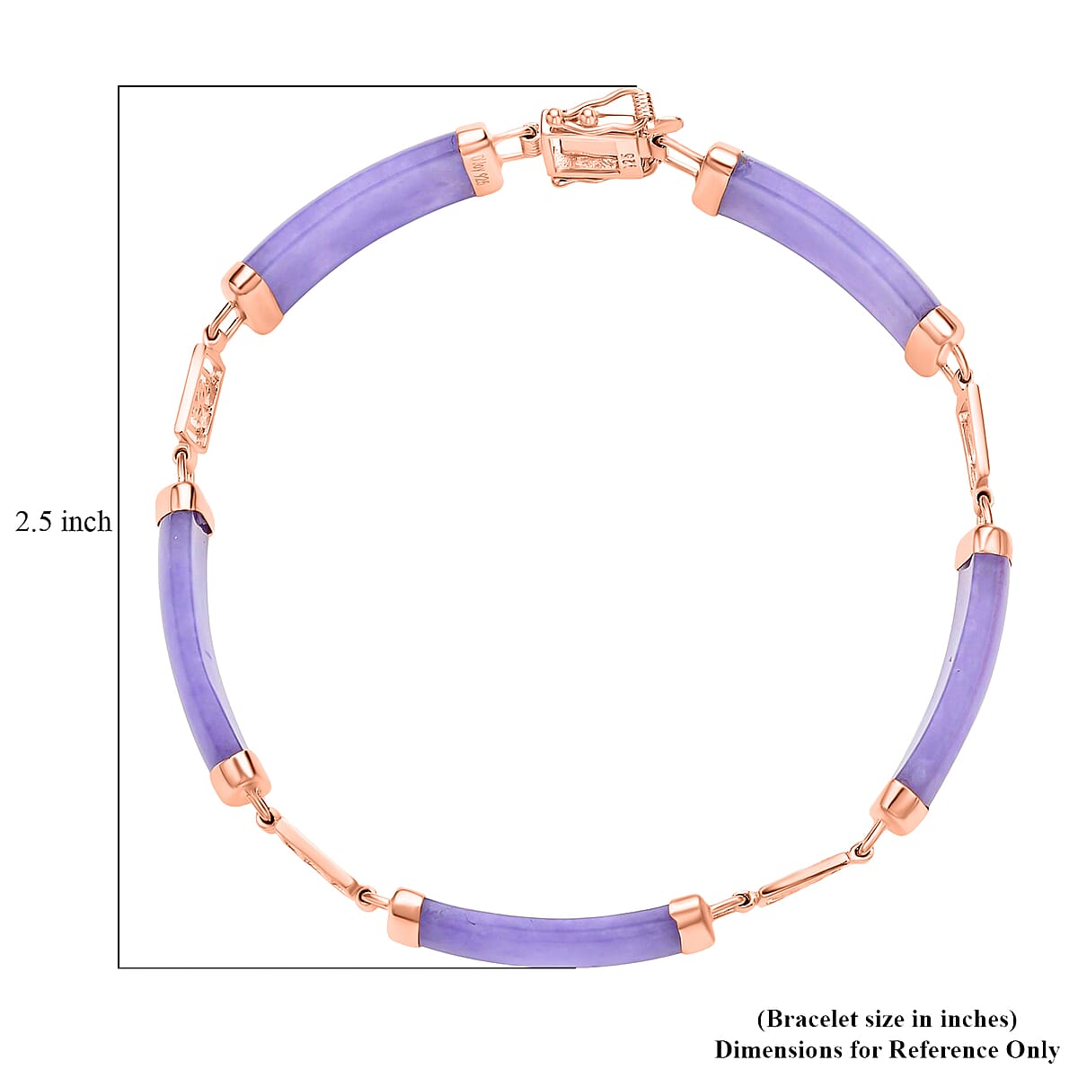 Purple Jade (D) Bracelet in 14K RG Over Sterling Silver, Silver Station Bracelet, Silver Bracelet for Women (7.25 In) 42.50 ctw image number 5