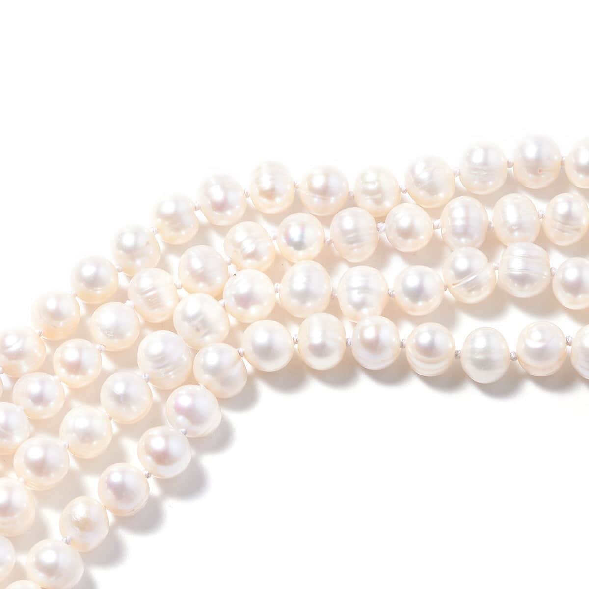 Buy Freshwater Cultured Pearl - White Endless Necklace 100 Inch at ShopLC.