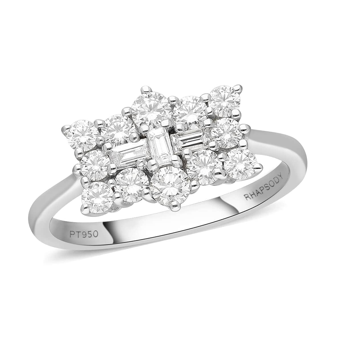 RHAPSODY IGI Certified 950 Platinum Diamond (E-F, VS2) Ring (Size 9.0) (4.90 g) 1.00 ctw image number 0