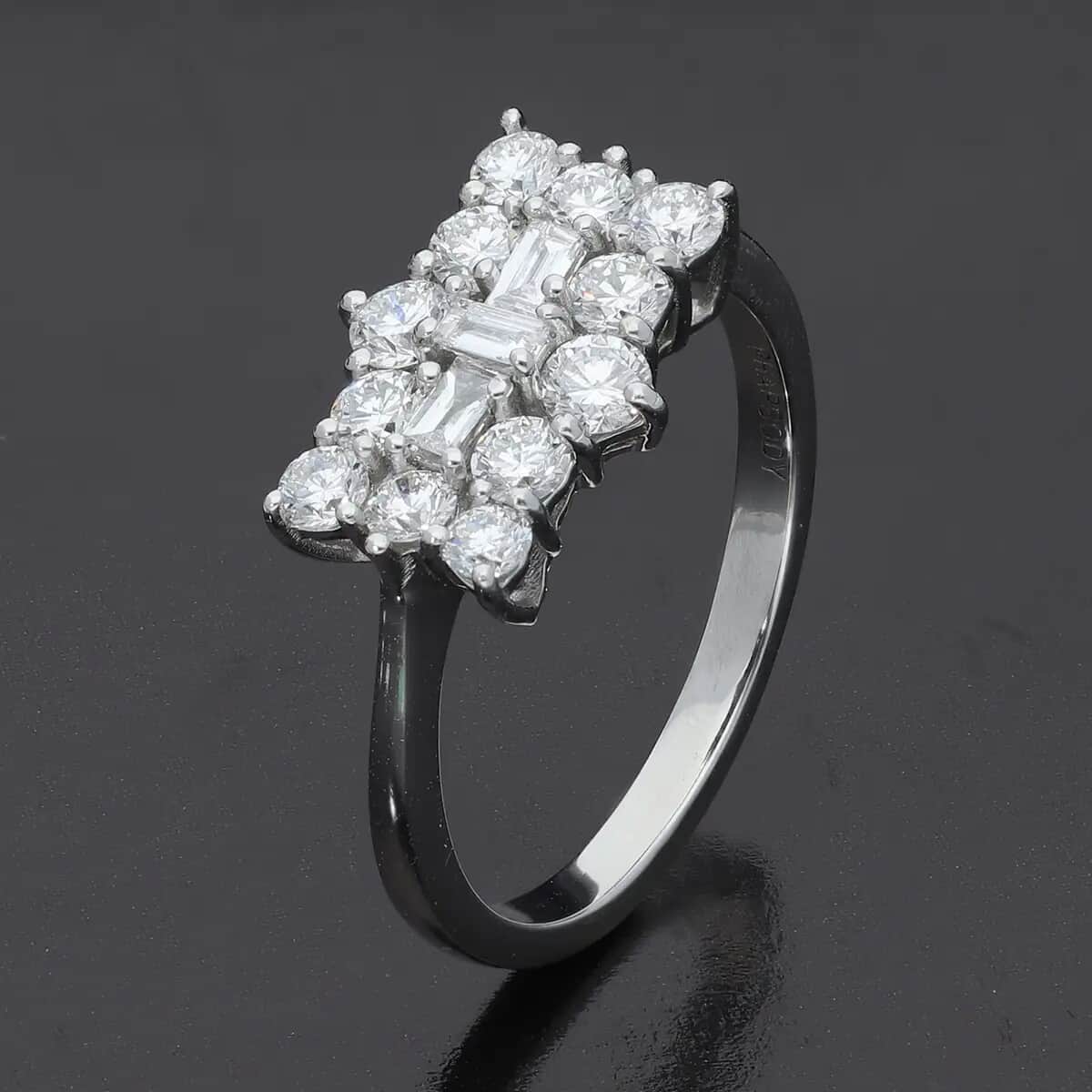 RHAPSODY IGI Certified 950 Platinum Diamond (E-F, VS2) Ring (Size 9.0) (4.90 g) 1.00 ctw image number 1