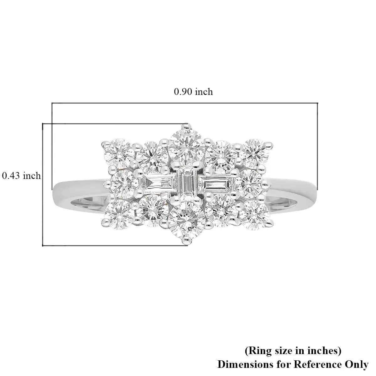 RHAPSODY IGI Certified 950 Platinum Diamond (E-F, VS2) Ring (Size 9.0) (4.90 g) 1.00 ctw image number 5