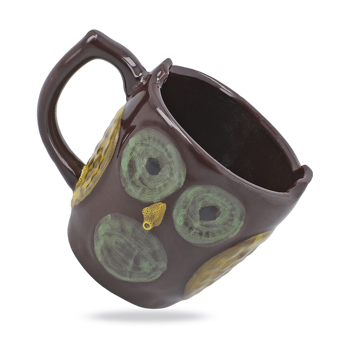 Set of 2 Red and Black Ceramic Owl Coffee Mug image number 6