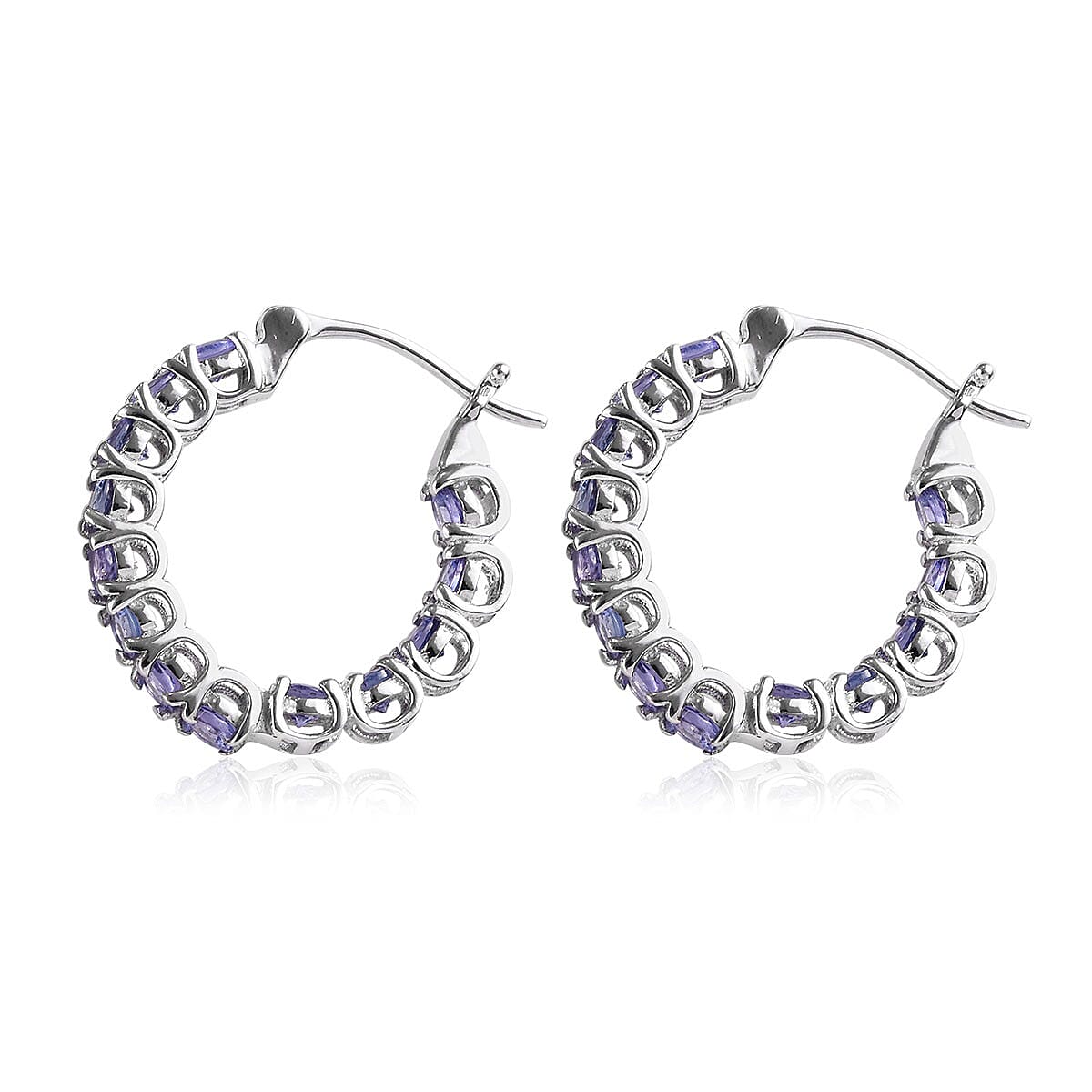 Tanzanite Inside Out Hoop Earrings in Platinum Over Sterling Silver 3.35 ctw