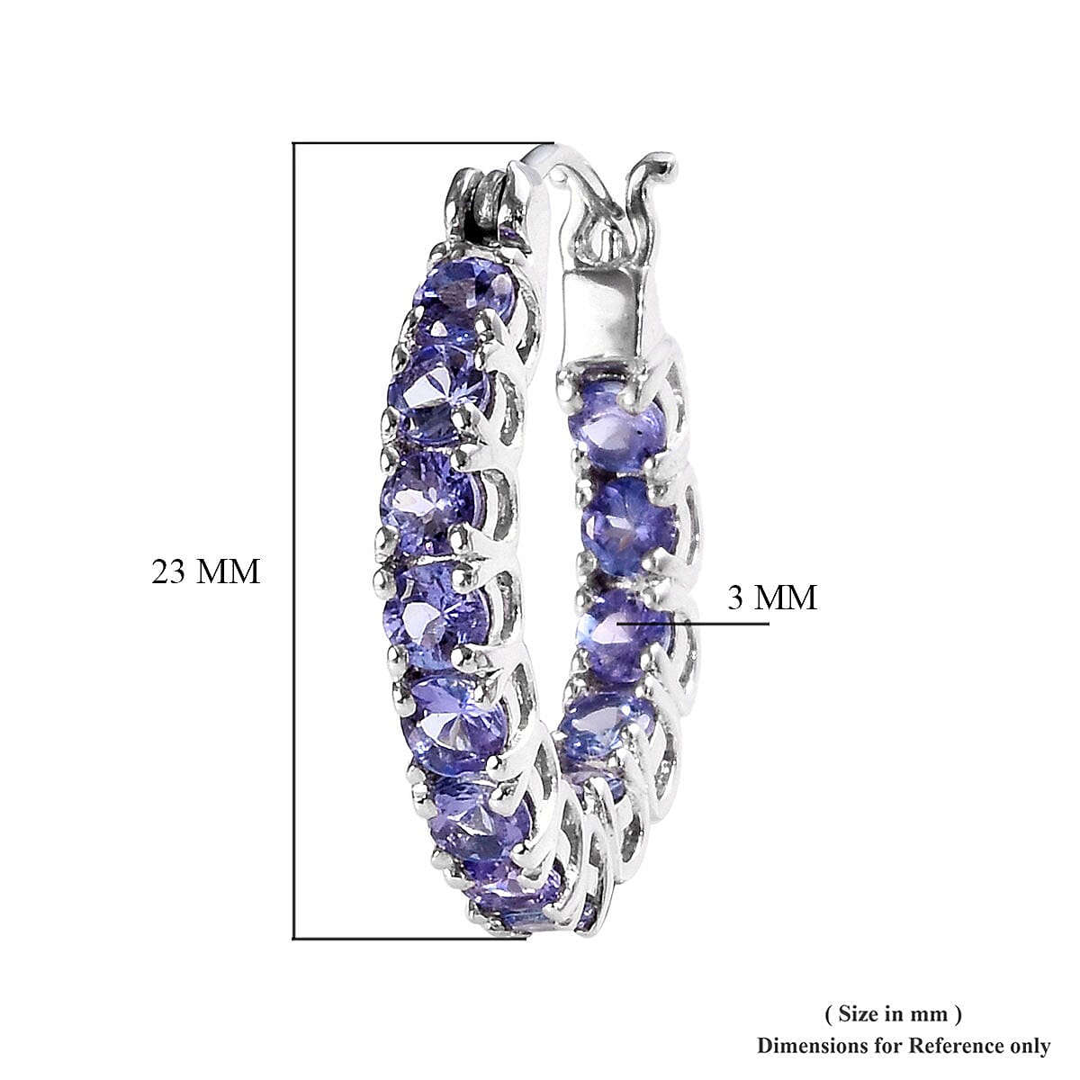 Tanzanite Inside Out Hoop Earrings in Platinum Over Sterling Silver 3.35 ctw