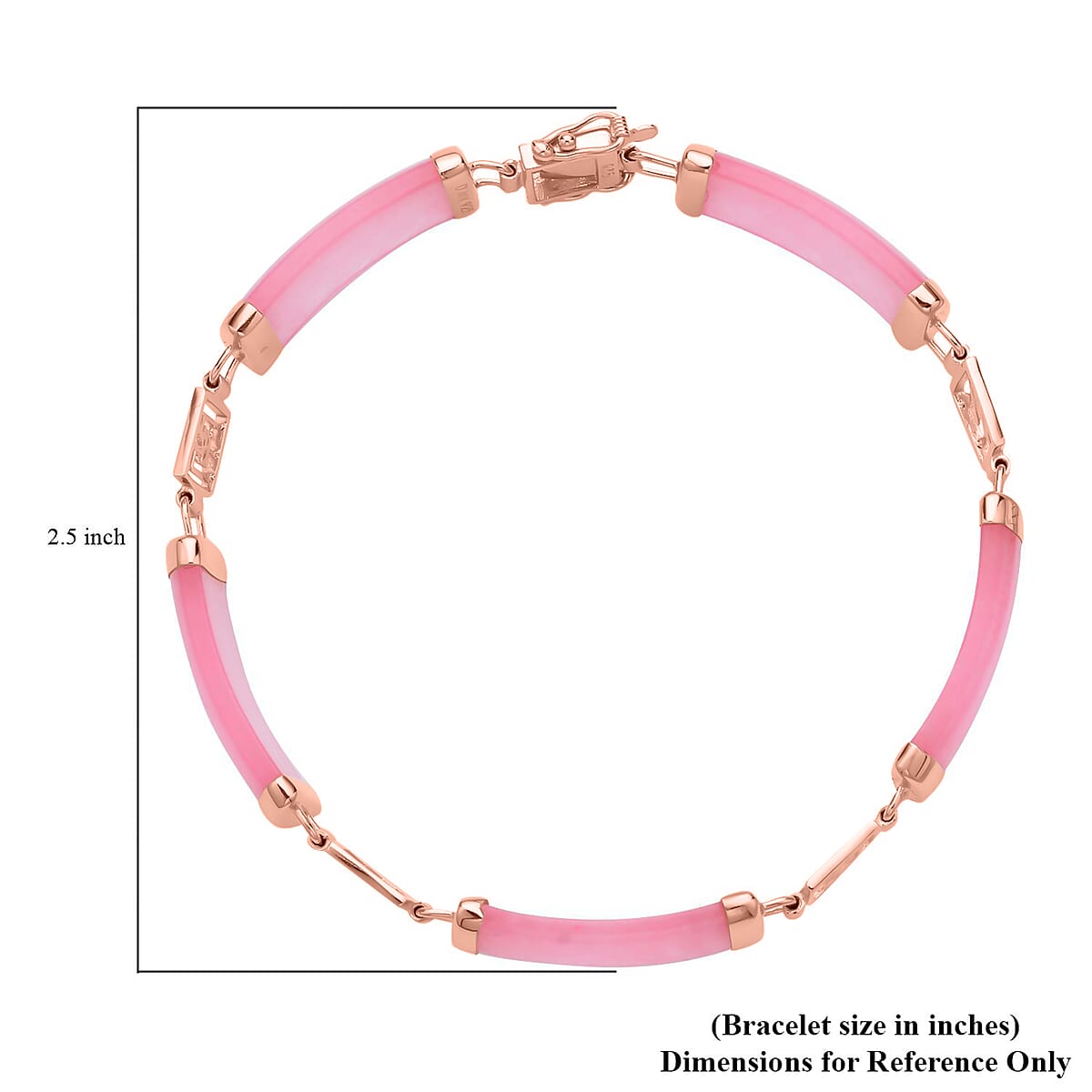Pink Jade (D) Bracelet in 14K RG Over Sterling Silver, Silver Station Bracelet, Silver Bracelet for Women (7.25 In) 42.50 ctw image number 6