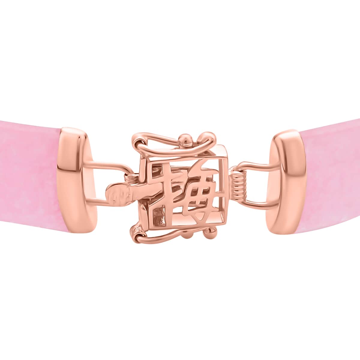 Pink Jade (D) Station Bracelet in 14K RG Over Sterling Silver (6.50 In) 42.50 ctw image number 5
