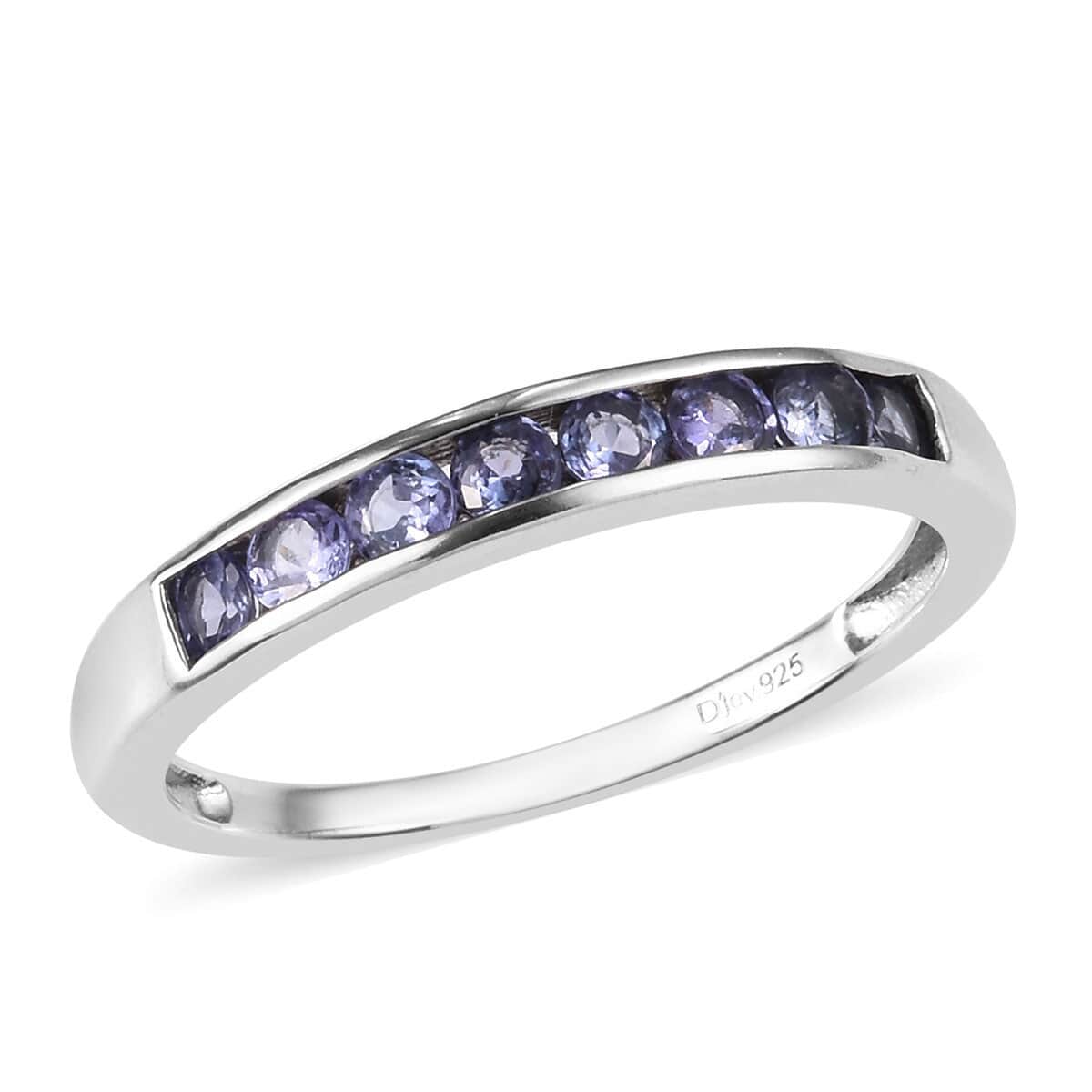 Tanzanite Channel Band Ring in Platinum Over Sterling Silver (Size 10.0) 0.75 ctw image number 0