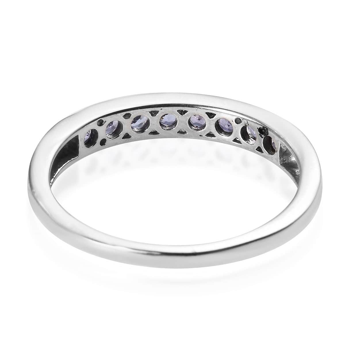 Tanzanite Channel Band Ring in Platinum Over Sterling Silver (Size 10.0) 0.75 ctw image number 4