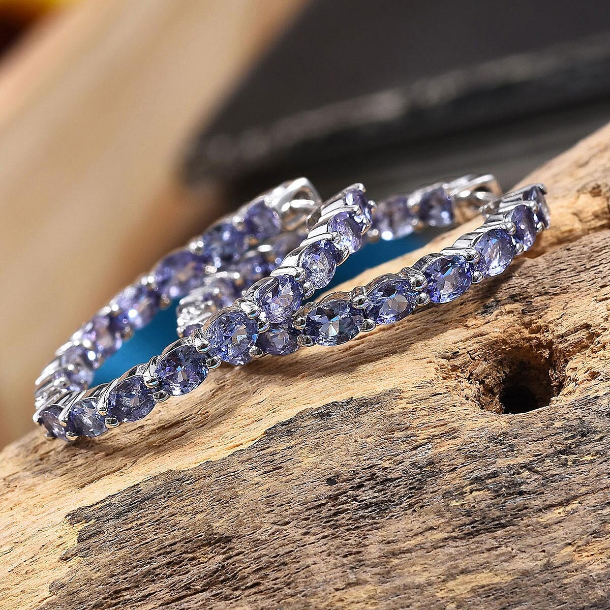 Tanzanite Inside Out Hoop Earrings in Platinum Over Sterling Silver 5.40 ctw