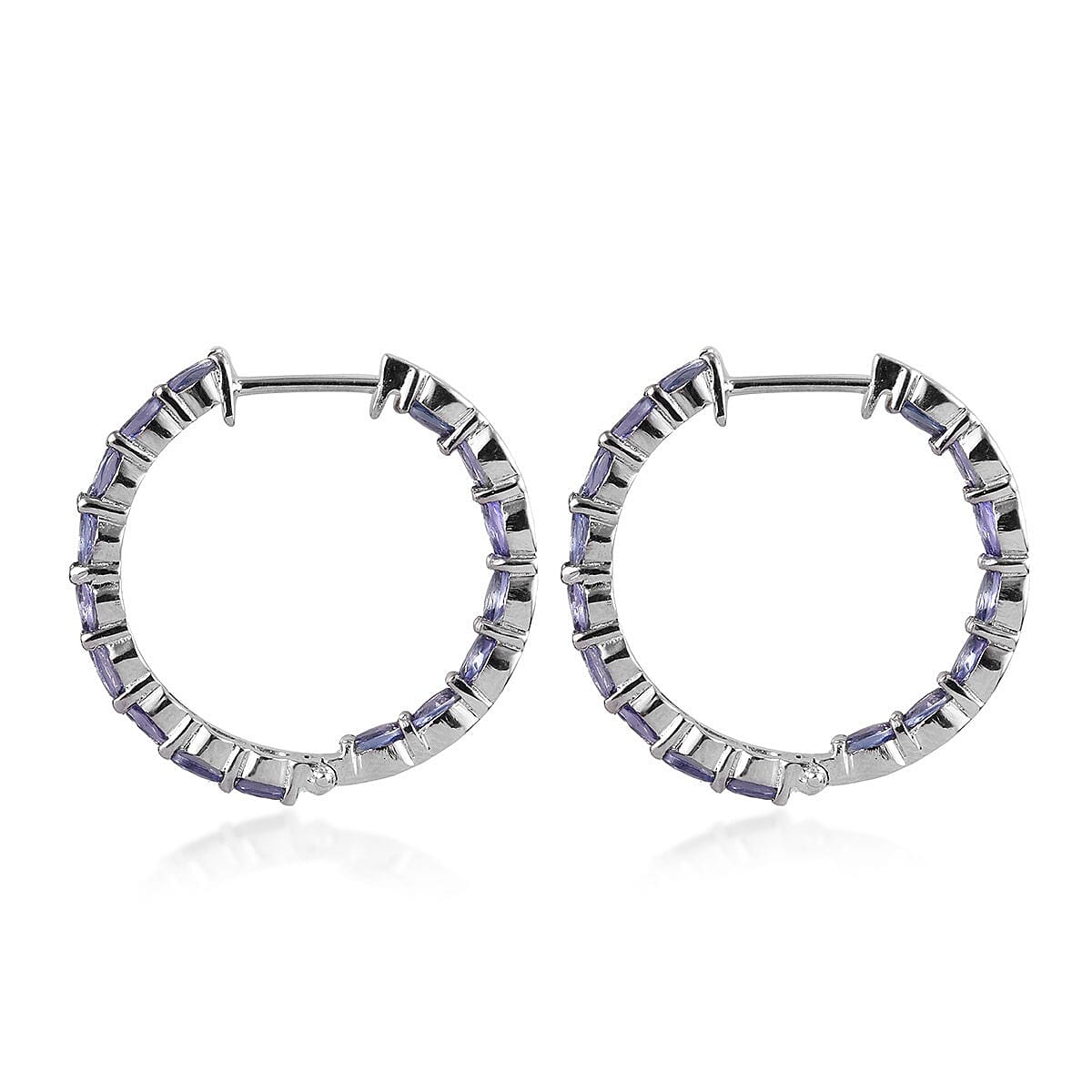 Tanzanite Inside Out Hoop Earrings in Platinum Over Sterling Silver 5.40 ctw