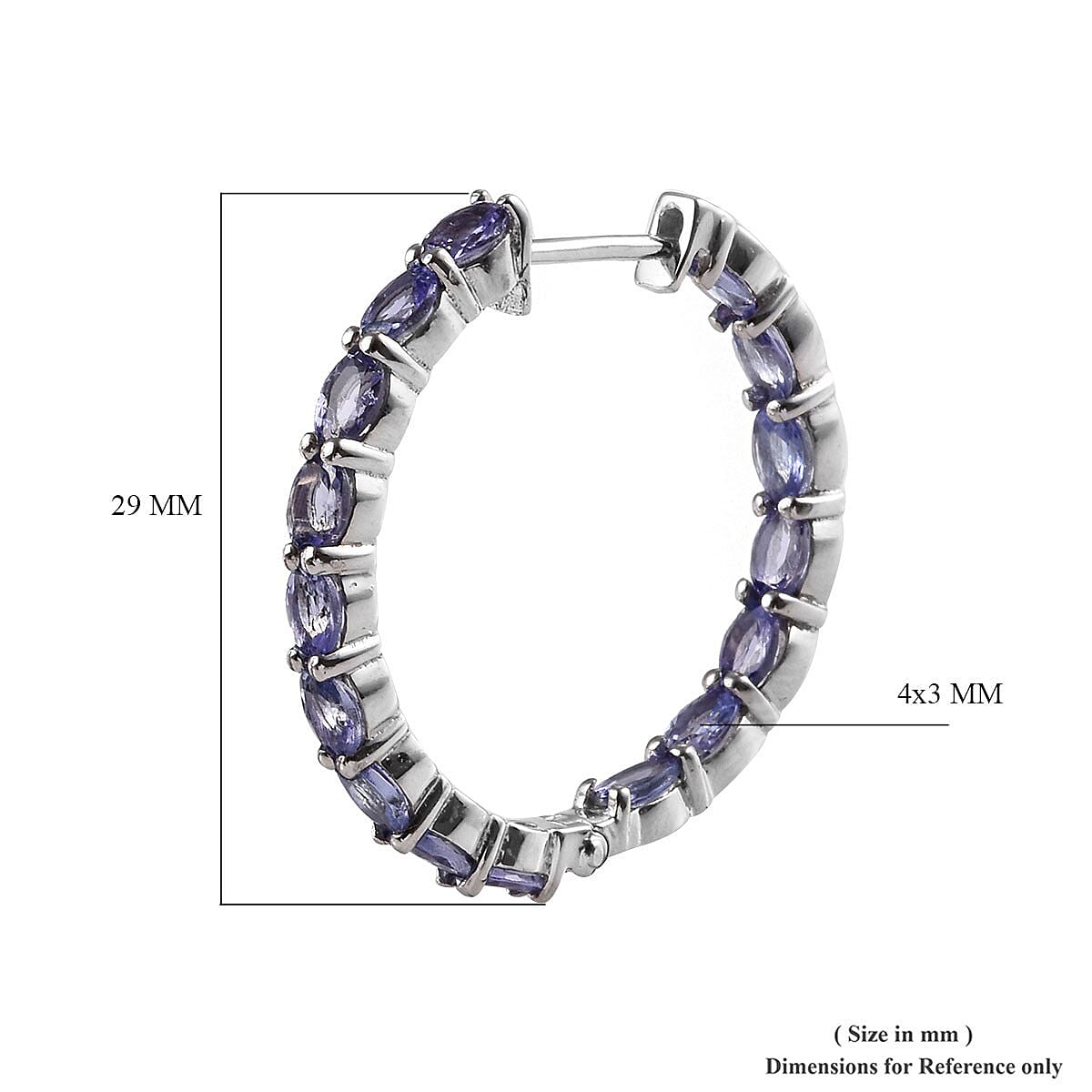 Tanzanite Inside Out Hoop Earrings in Platinum Over Sterling Silver 5.40 ctw