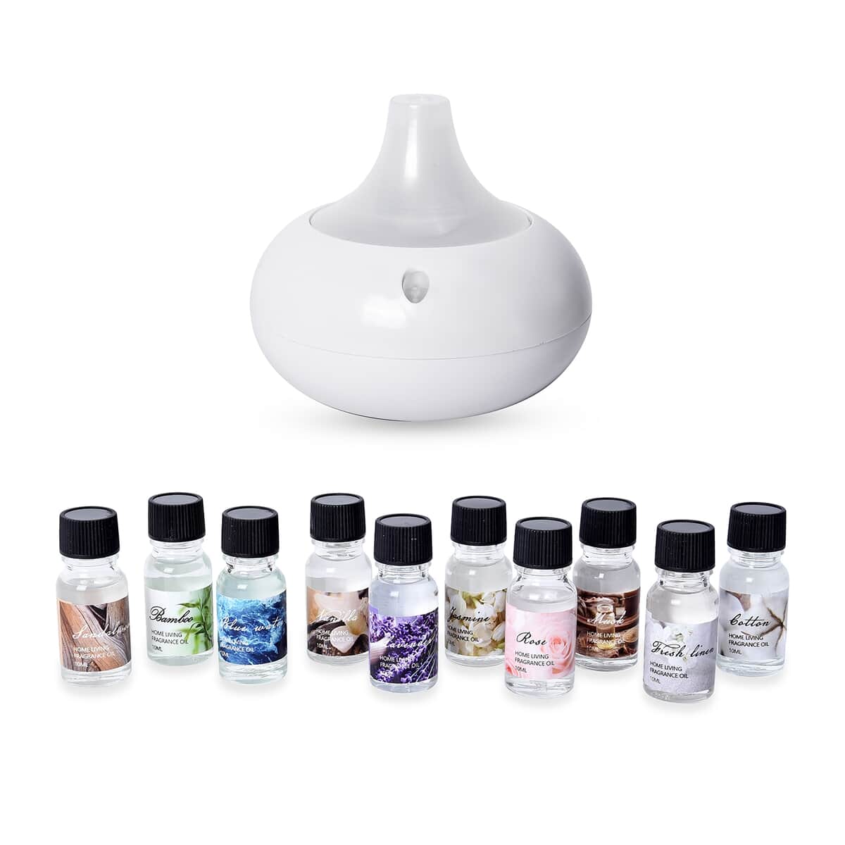 Multi Color Droplet Shaped LED Aroma Humidifier Diffuser with 10 Fragrance Oils image number 0