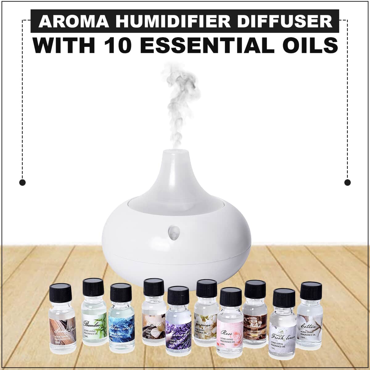 Multi Color Droplet Shaped LED Aroma Humidifier Diffuser with 10 Fragrance Oils image number 1