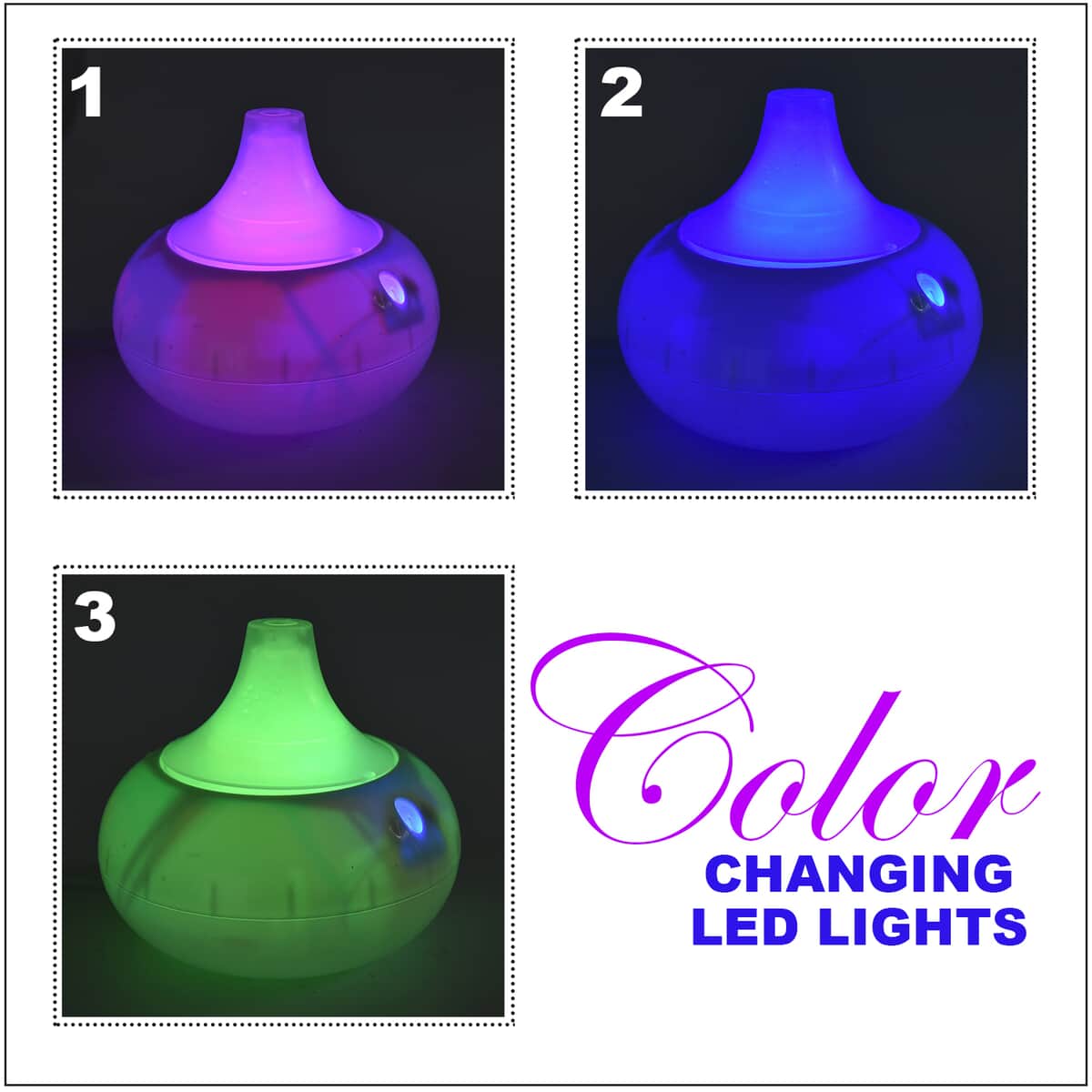 Multi Color Droplet Shaped LED Aroma Humidifier Diffuser with 10 Fragrance Oils image number 3