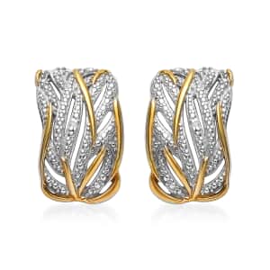 Diamond Accent Earrings in 14K Yellow Gold and Platinum Over Sterling Silver