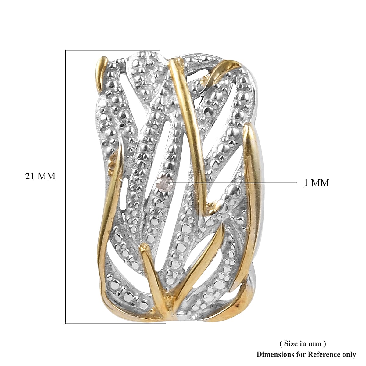 D'Joy Diamond Accent Earrings in 14K Yellow Gold and Platinum Over Sterling Silver