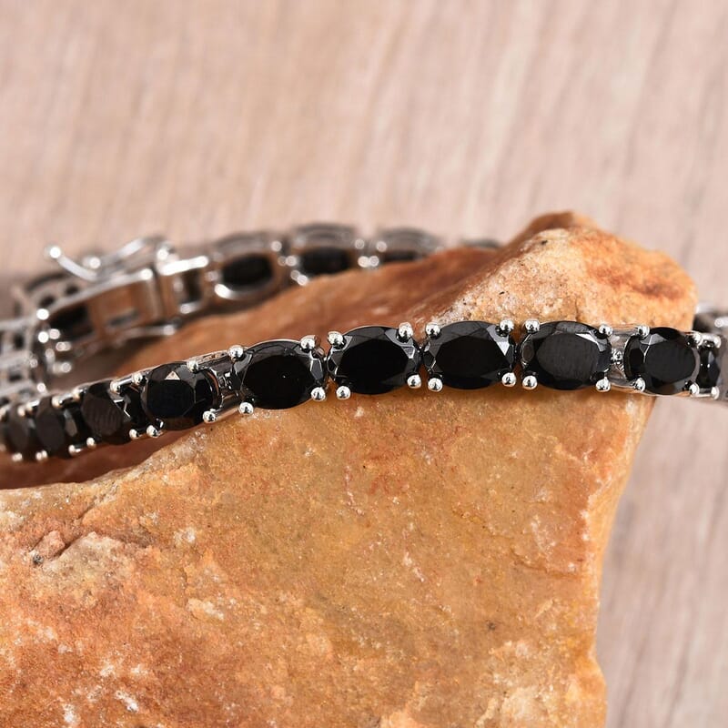 Shungite Tennis Bracelet in Platinum Over Sterling Silver (7.25 In) 11.85 ctw