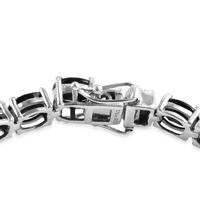 Shungite Tennis Bracelet in Platinum Over Sterling Silver (7.25 In) 11.85 ctw