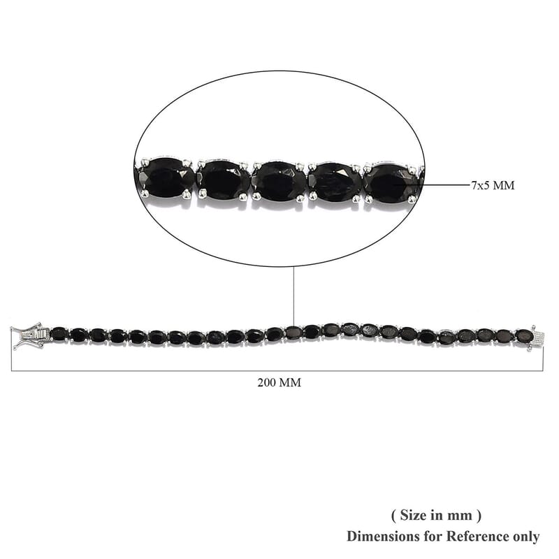 Shungite Tennis Bracelet in Platinum Over Sterling Silver (7.25 In) 11.85 ctw