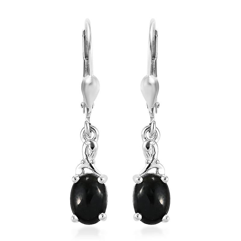 D'Joy Australian Black Tourmaline 2.00 ctw Lever Back Earrings in Sterling Silver