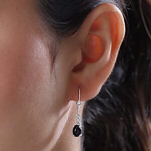 D'Joy Australian Black Tourmaline 2.00 ctw Lever Back Earrings in Sterling Silver