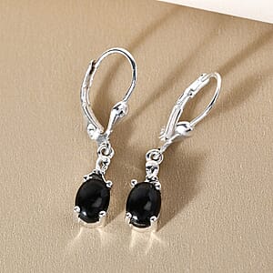 D'Joy Australian Black Tourmaline 2.00 ctw Lever Back Earrings in Sterling Silver