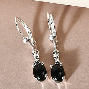 D'Joy Australian Black Tourmaline 2.00 ctw Lever Back Earrings in Sterling Silver