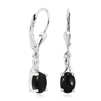 D'Joy Australian Black Tourmaline 2.00 ctw Lever Back Earrings in Sterling Silver