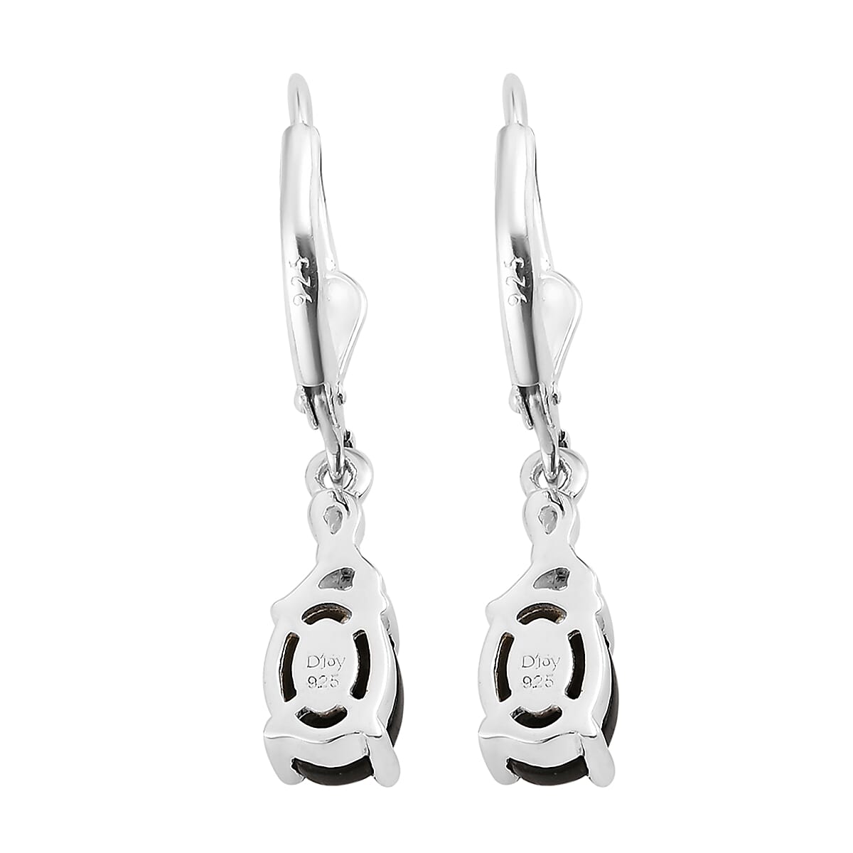D'Joy Australian Black Tourmaline 2.00 ctw Lever Back Earrings in Sterling Silver