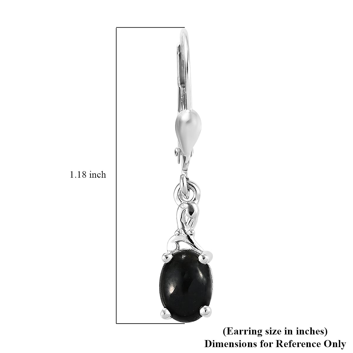 D'Joy Australian Black Tourmaline 2.00 ctw Lever Back Earrings in Sterling Silver