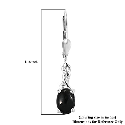 D'Joy Australian Black Tourmaline 2.00 ctw Lever Back Earrings in Sterling Silver