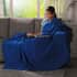 Blue Square Button Pattern Throw Blanket (Cotton) image number 2