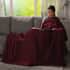 Red Wine Square Button Pattern Cotton Throw Blanket , Cotton Blanket , Soft Blanket , Bed Throws , Cozy Blanket image number 2
