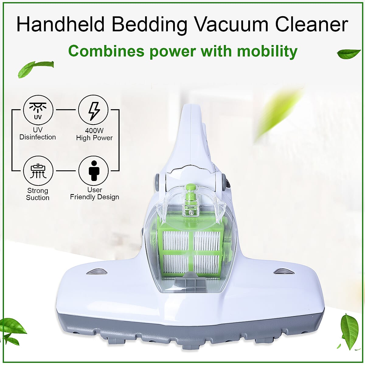 Green Portable UV Light Sterilization Handheld Vacuum Cleaner with 5 Meter Power Cord image number 2