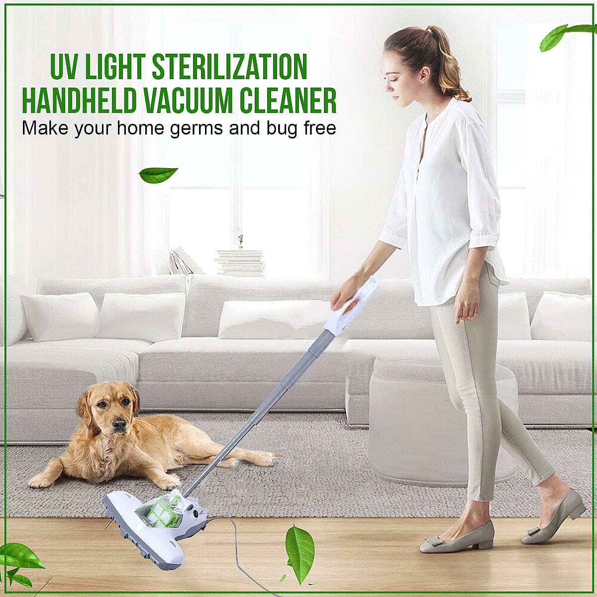 Green Portable UV Light Sterilization Handheld Vacuum Cleaner with 5 Meter Power Cord image number 4