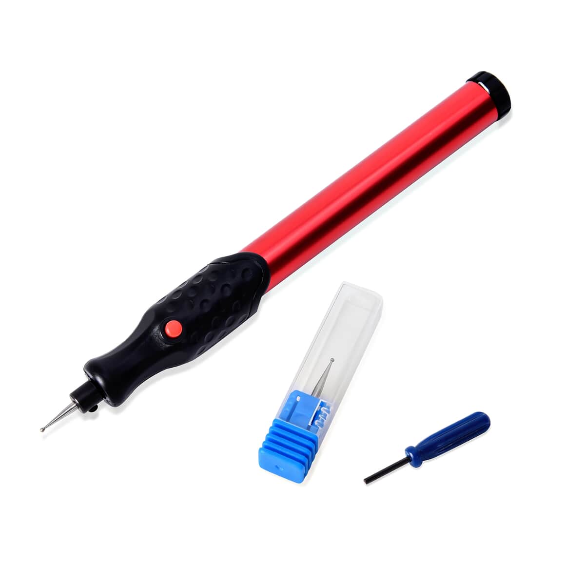 Cordless Engraving Pen in Stainless Steel -Red (2AAA Not Included) image number 0