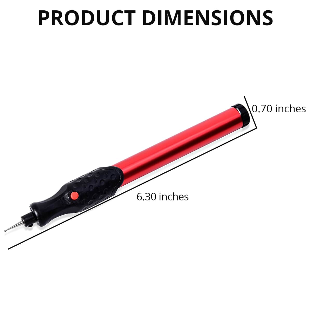 Cordless Engraving Pen in Stainless Steel -Red (2AAA Not Included) image number 3