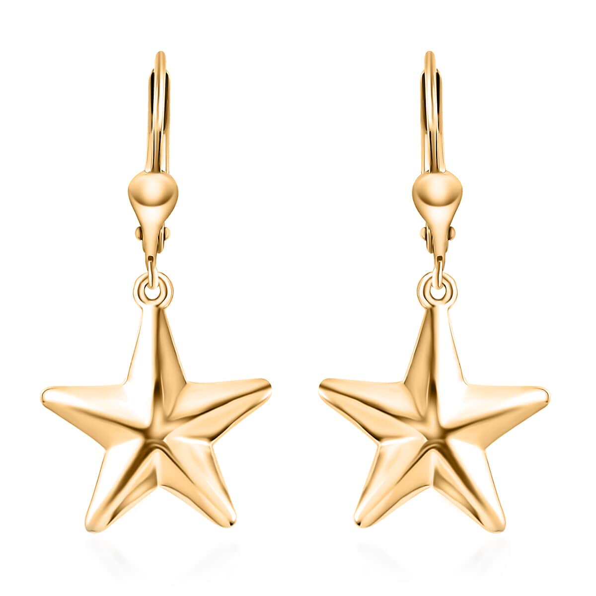 14K RG Over Sterling Silver Star Lever Back Earrings (4.90 g) image number 0