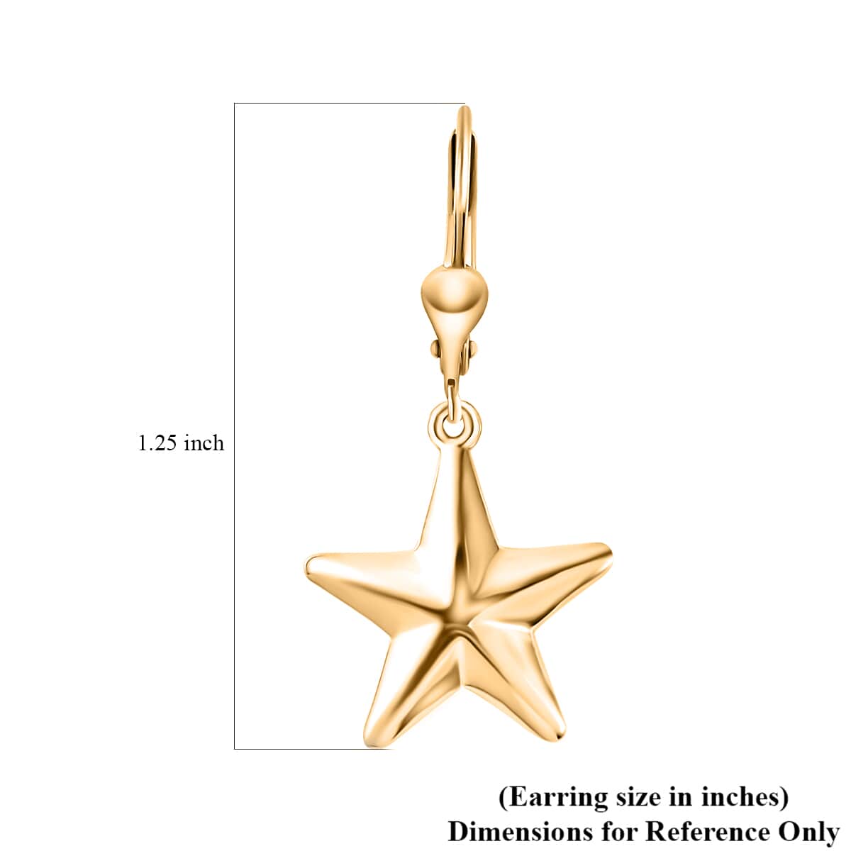 14K RG Over Sterling Silver Star Lever Back Earrings (4.90 g) image number 4