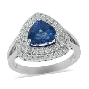 LIMITED EDITION 14K White Gold Ceylon Blue Sapphire and G-H I1 Diamond Ring (Size 7.0) 4.76 Grams 2.84 ctw