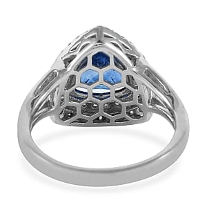 LIMITED EDITION 14K White Gold Ceylon Blue Sapphire and G-H I1 Diamond Ring (Size 7.0) 4.76 Grams 2.84 ctw