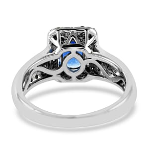 Limited Edition 14K White Gold Ceylon Blue Sapphire and Diamond Ring (Size 7.0) 2.80 ctw