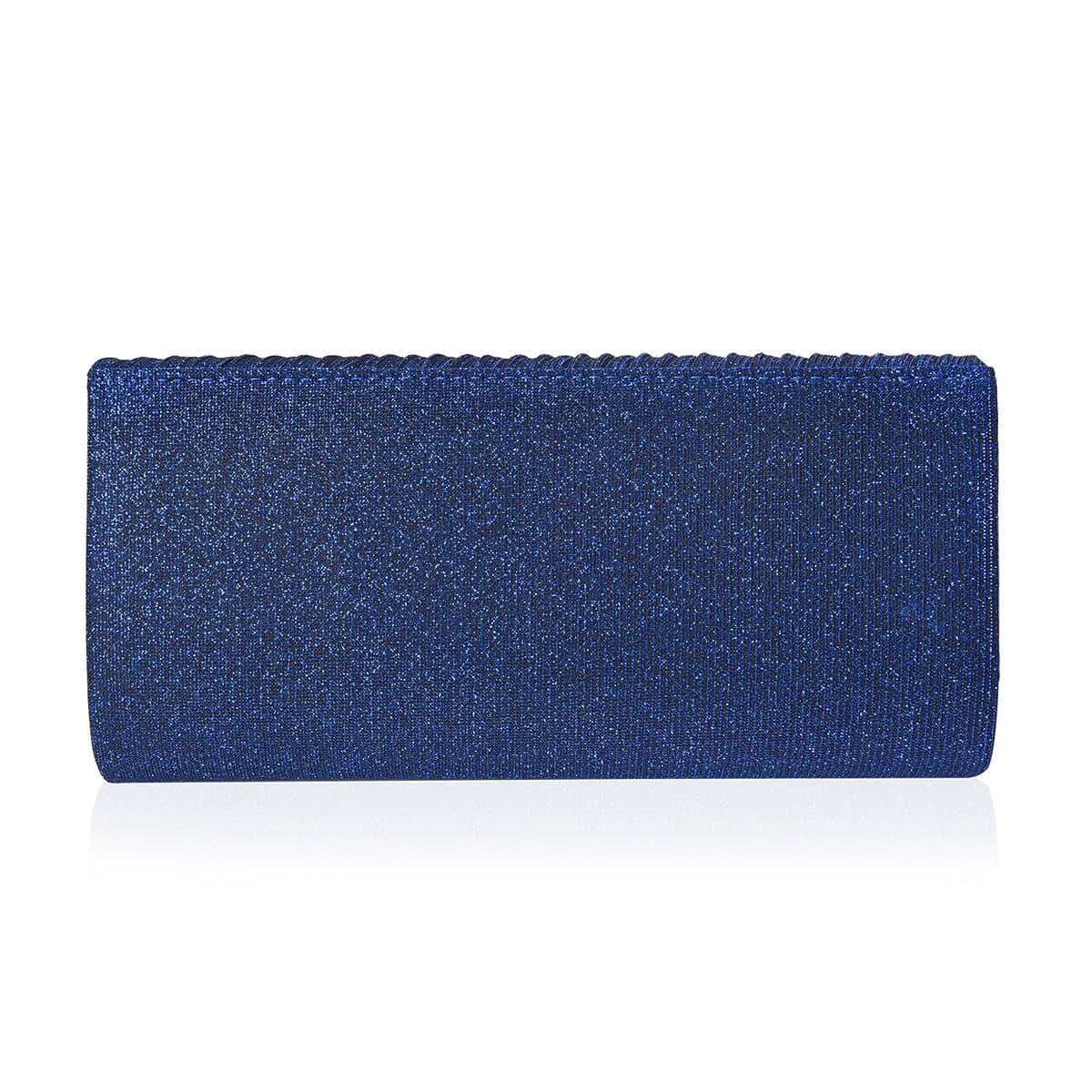 Shimmer Blue Evening Clutch with Detachable Crossbody Strap image number 4
