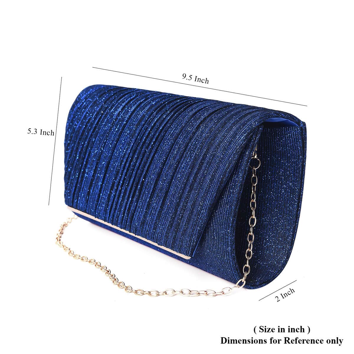Shimmer Blue Evening Clutch with Detachable Crossbody Strap image number 6