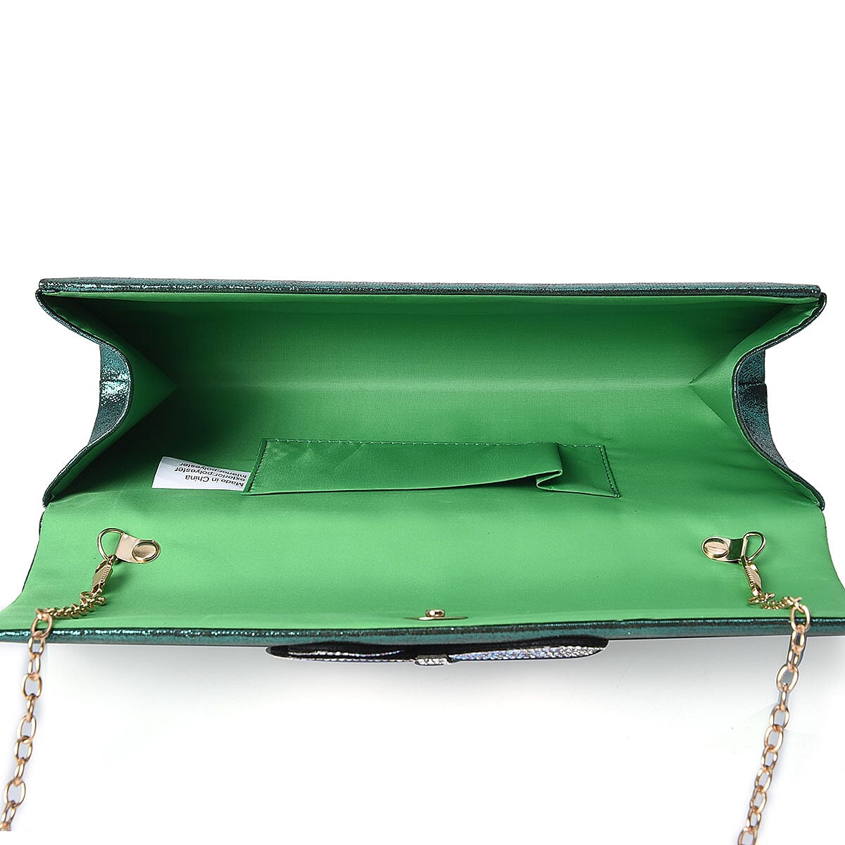 Red Carpet Collection - Green, Magic Color Bow Evening Clutch with Detachable Shoulder Strap image number 5
