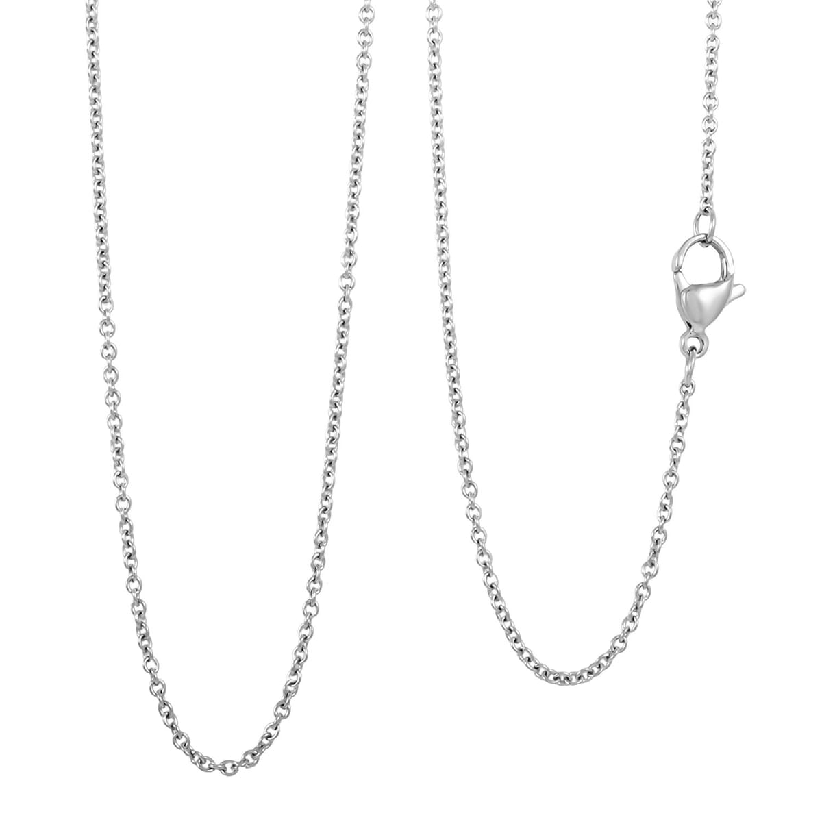 Cable Chain in Stainless Steel with 12MM Lobster Lock 20 Inches image number 0