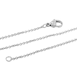 Cable Chain in Stainless Steel with 12MM Lobster Lock 20 Inches