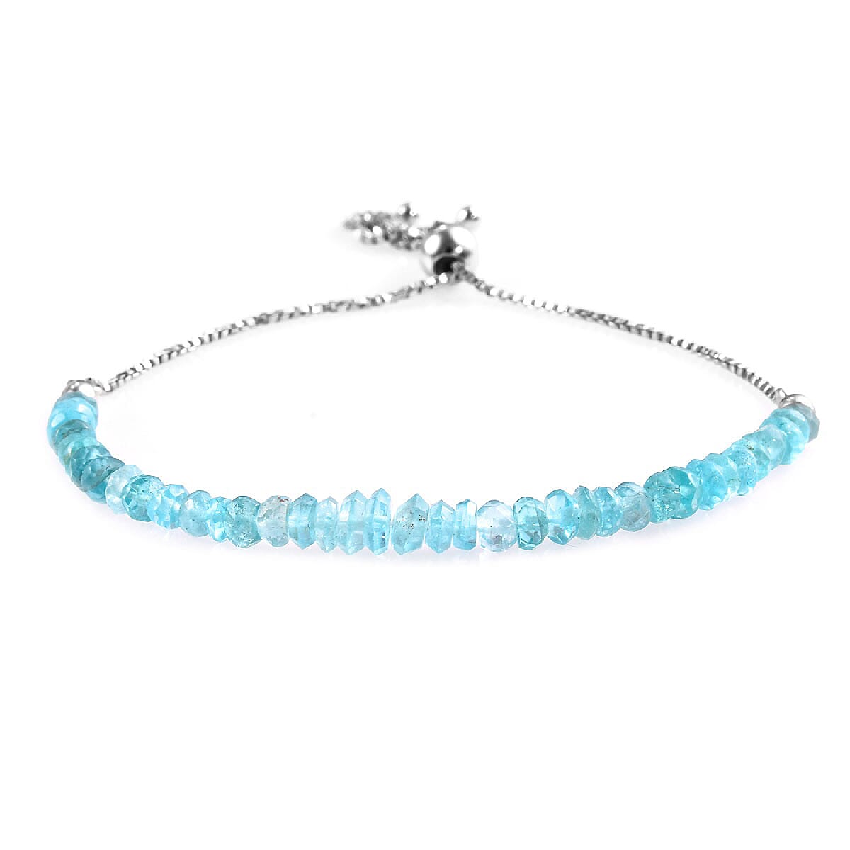 Madagascar Paraiba Apatite Bolo Bracelet in Sterling Silver 13.50 ctw 