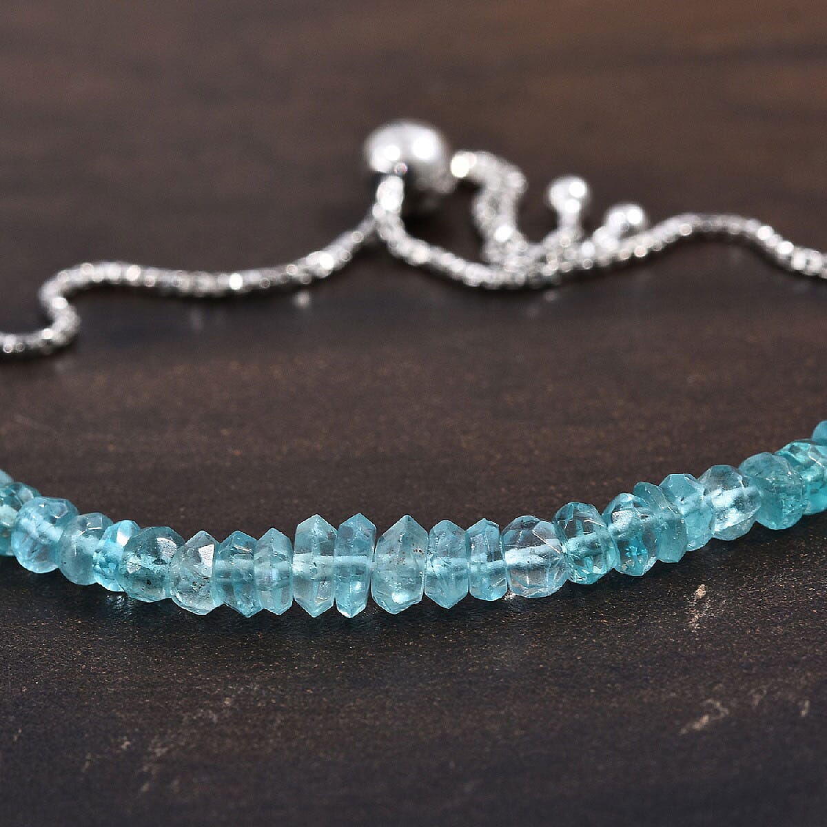 Madagascar Paraiba Apatite Bolo Bracelet in Sterling Silver 13.50 ctw 